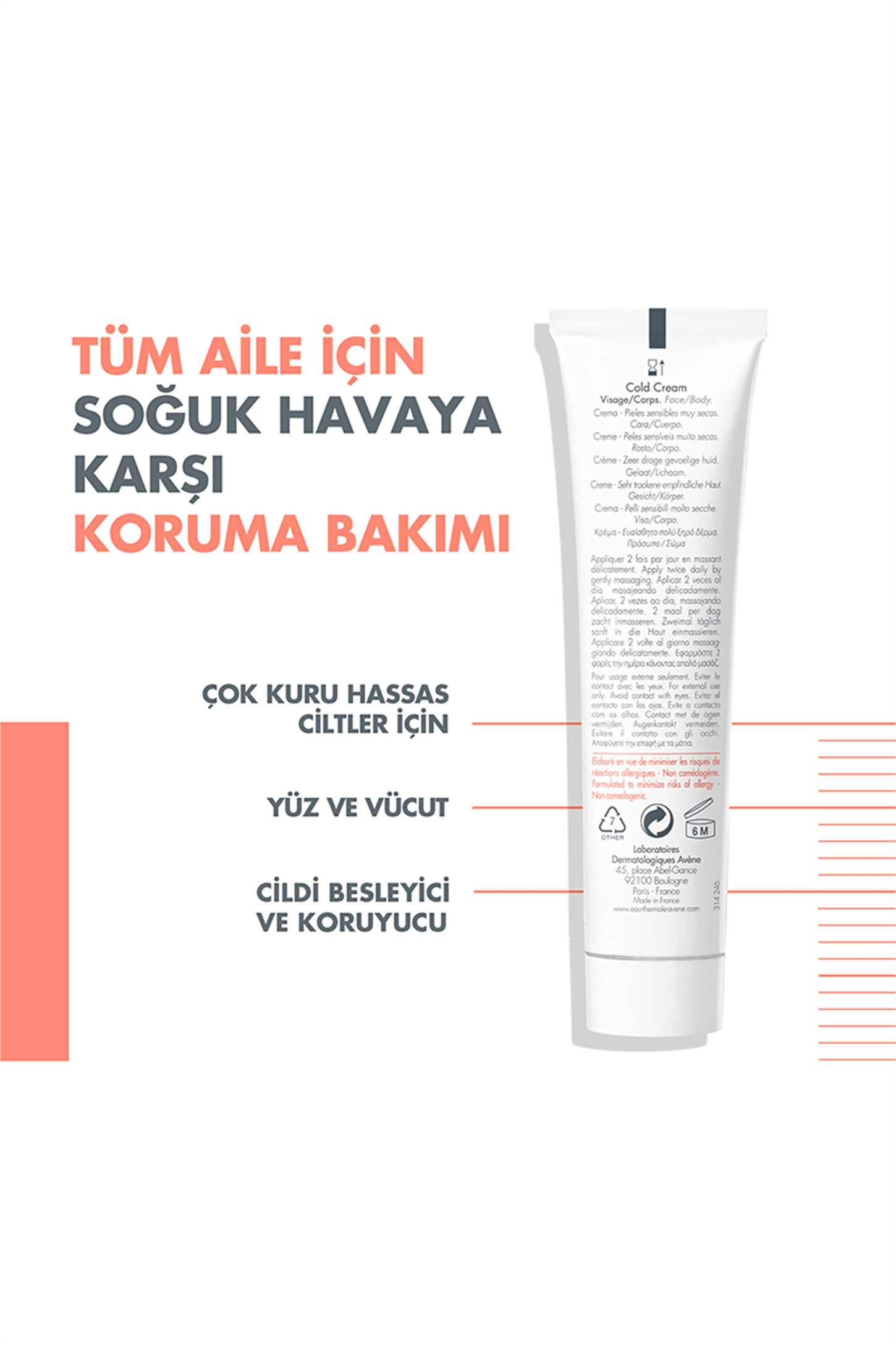 Avene Cold Cream Kuru-Çok Kuru Ciltler İçin Nemlendirici krem 40 ml