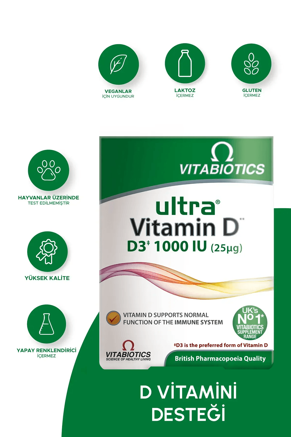 Vitabiotics Ultra Vitamin D3 1000 IU 96 Tablet