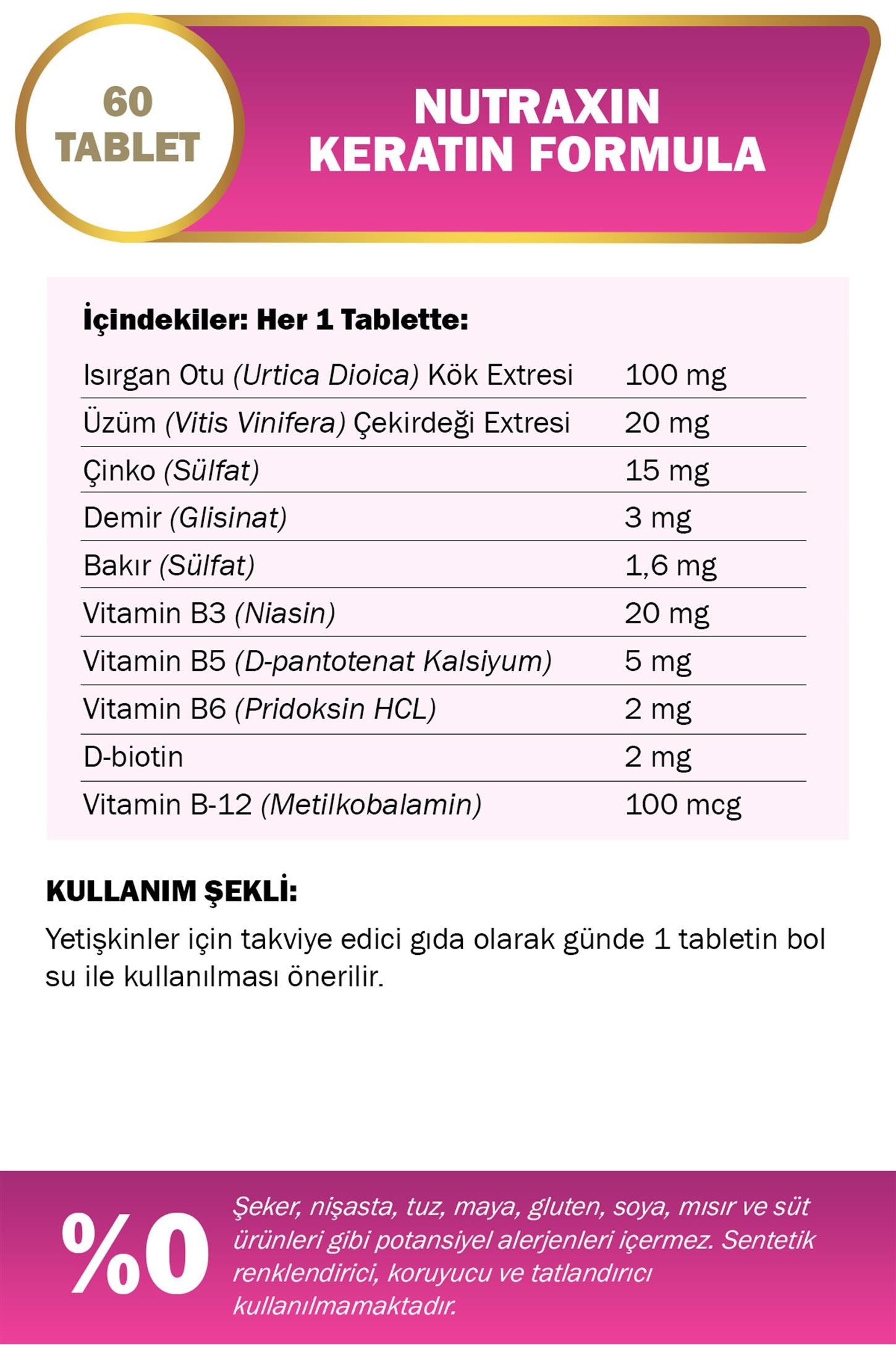 Nutraxin Keratin Formula 60 Tablet