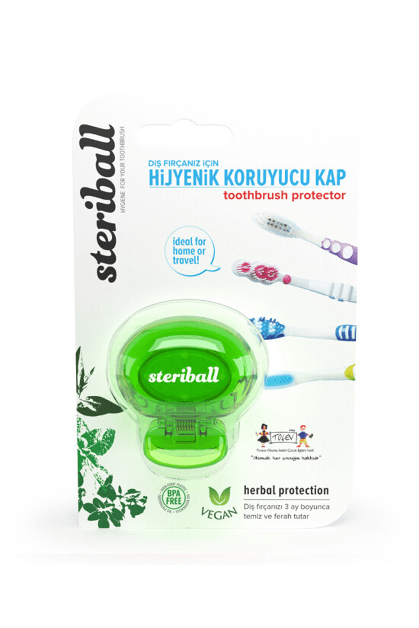 Steriball Diş Fırçası Kabı-Yeşil