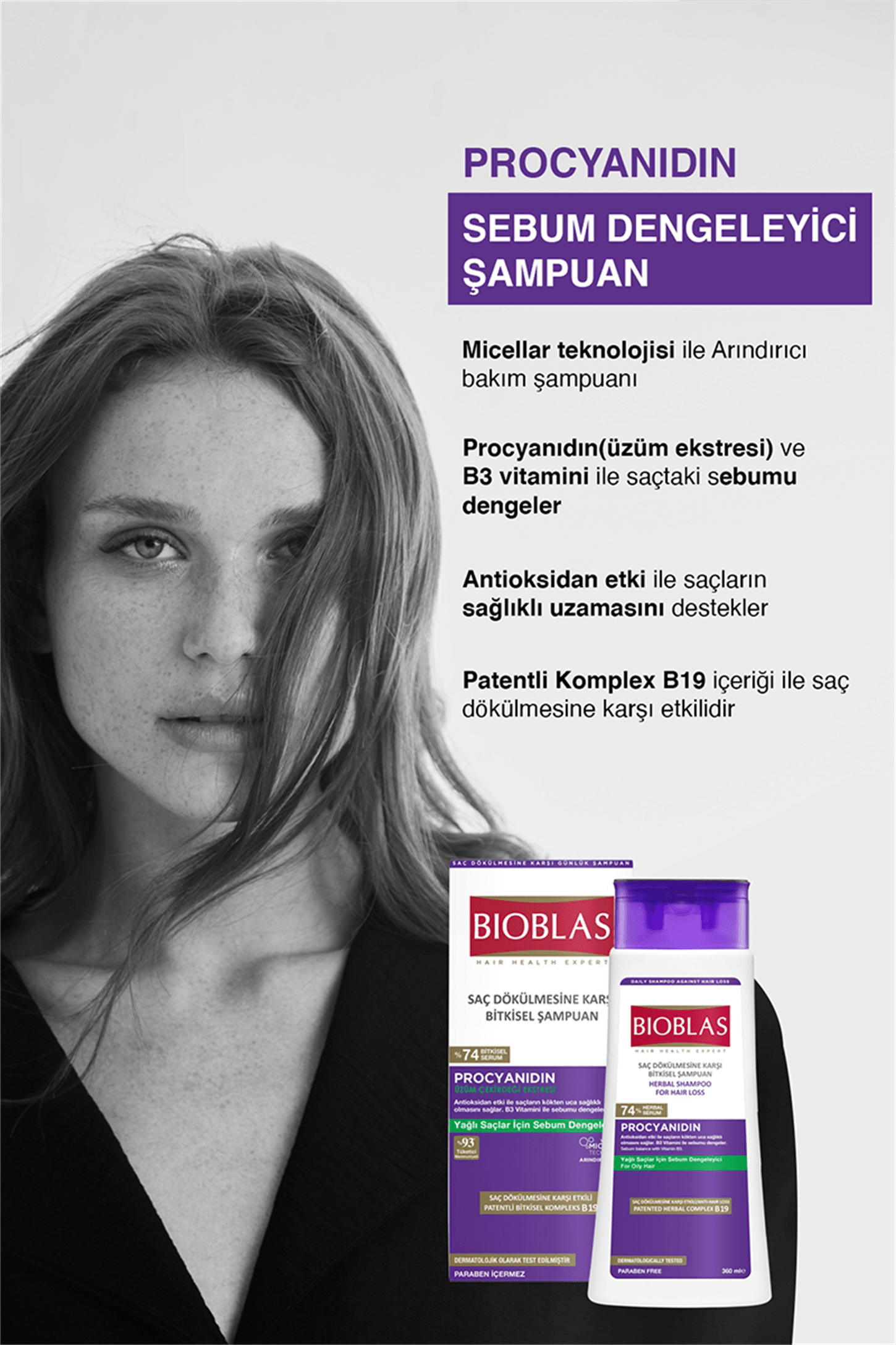 Bioblas Procyanidin Yağlı Saçlar İçin Sebum Dengeleyici Şampuan 360 ml