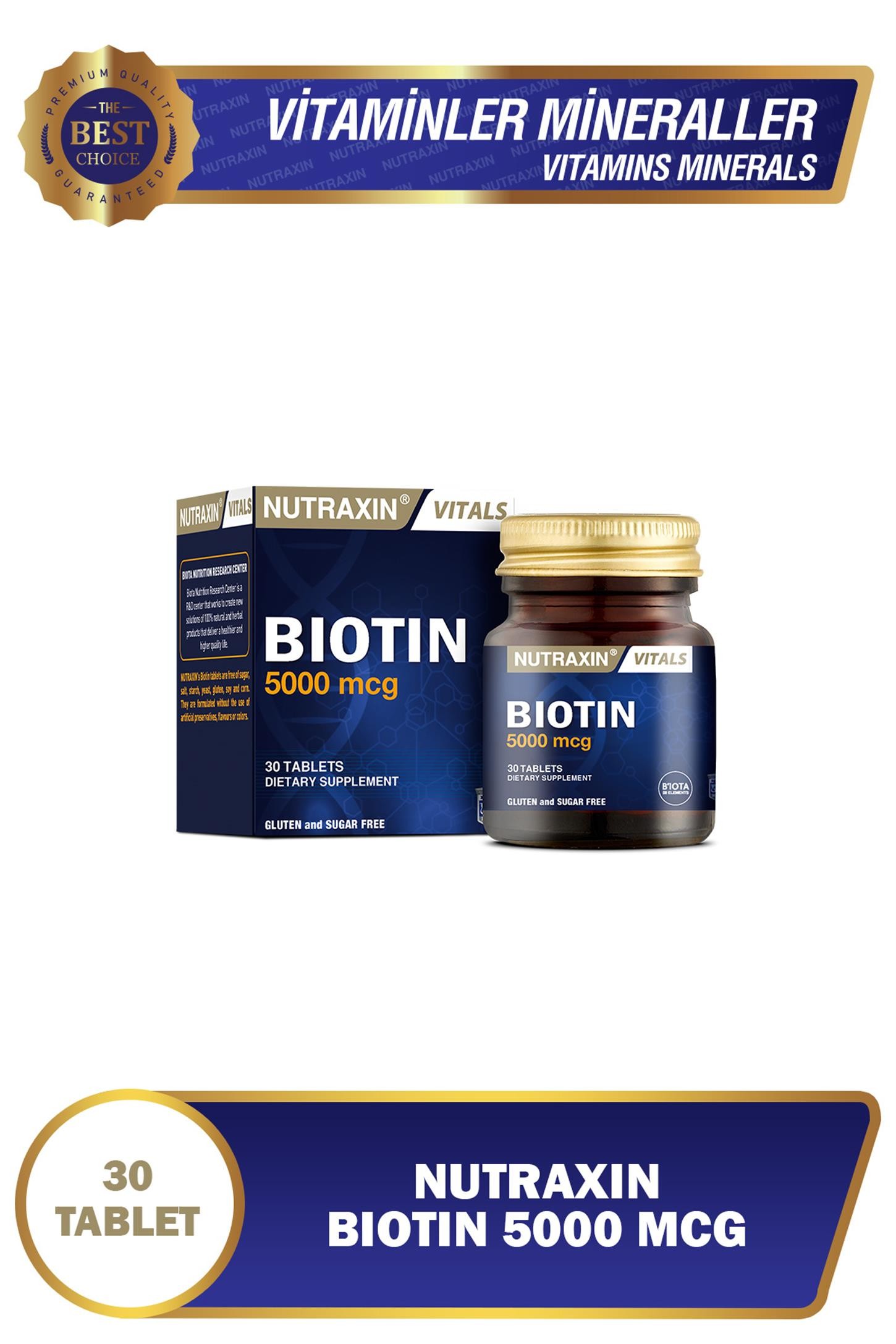 Nutraxin Biotin 5000 mcg 30 Tablet