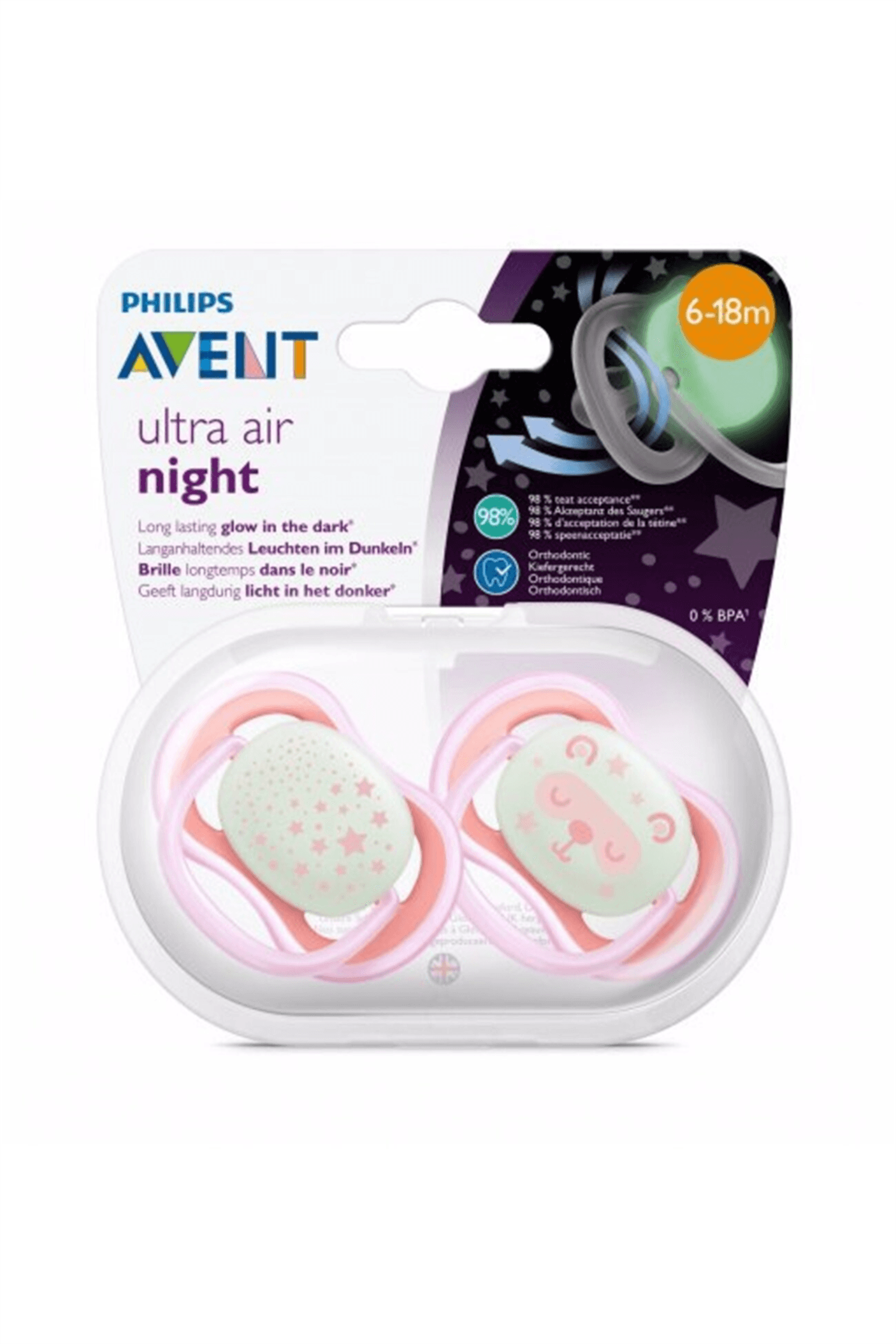 Philips Avent SCF 376/22 Ultra Air Gece Emzigi 6-18 ay Kiz