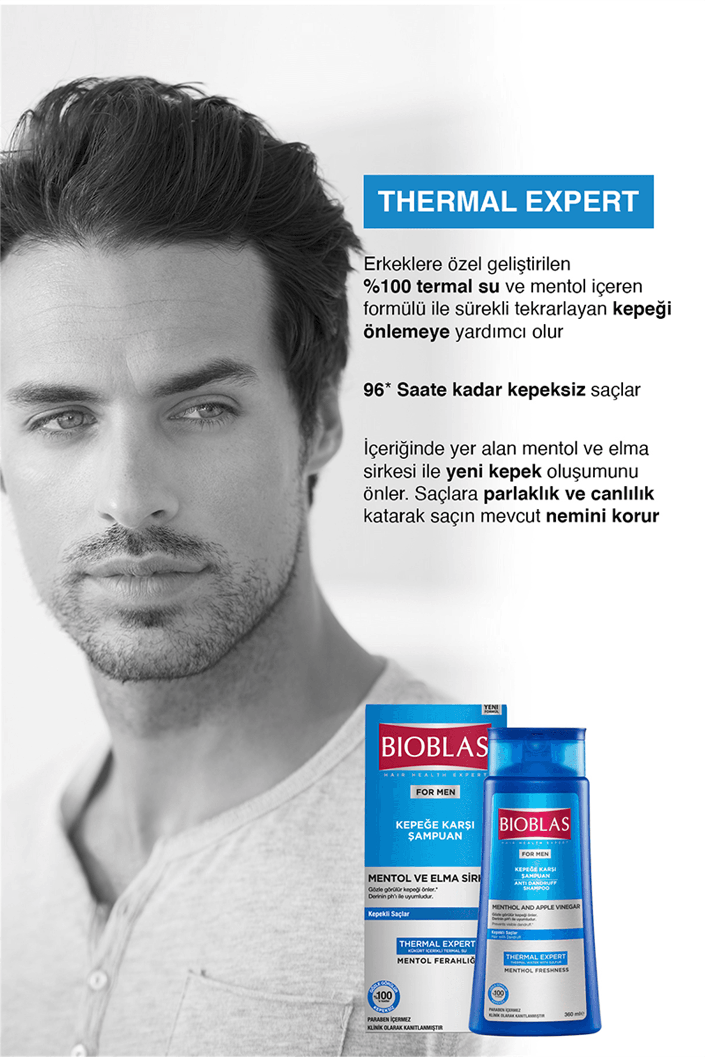 Bioblas For Men Mentol ve Elma Sirkeli Kepeğe Karşı Şampuan 360 ml