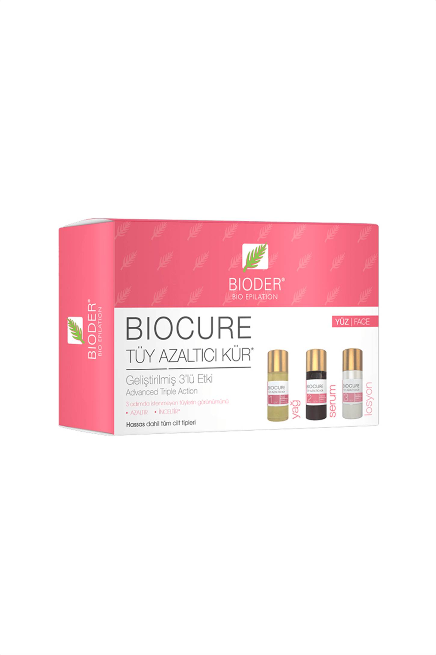 Bioder Biocure Tüy Azaltıcı Kür 3 x 5 ml - Yüz Bölgesi