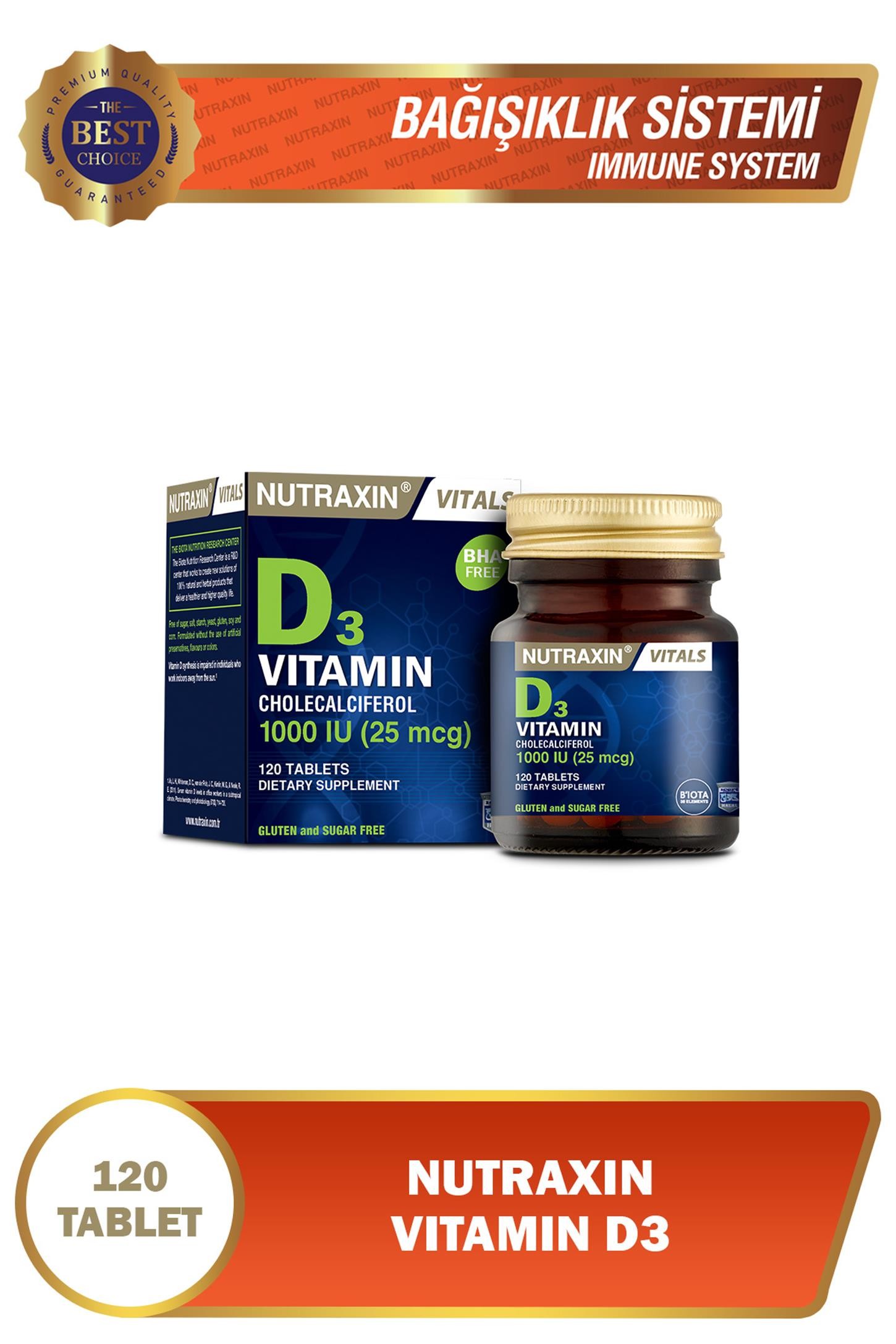 Nutraxin D3 Vitamin 1000 IU 120 Tablet