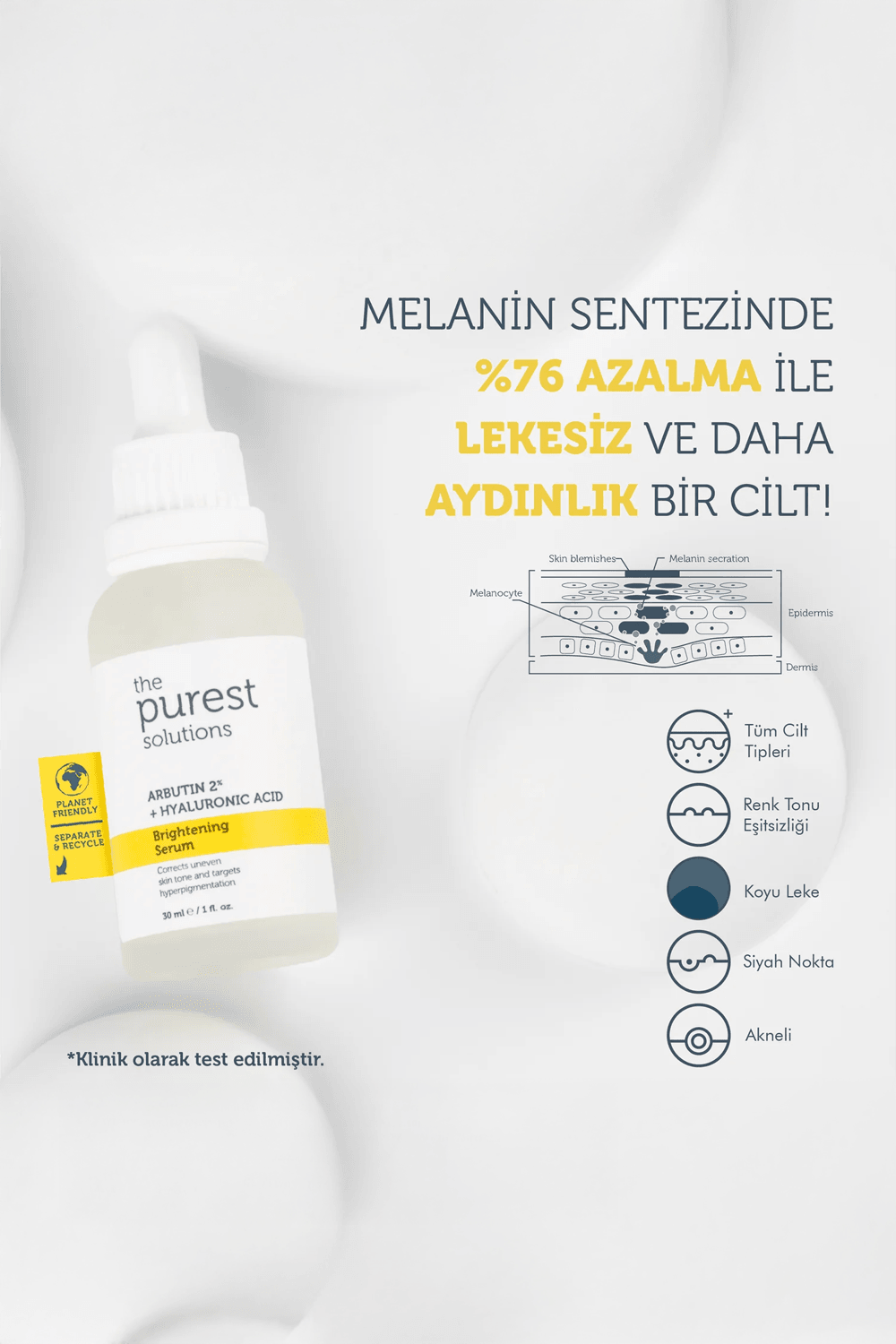 The Purest Solutions Brightening Serum Arbutin %2 + Hyaluronic Acid