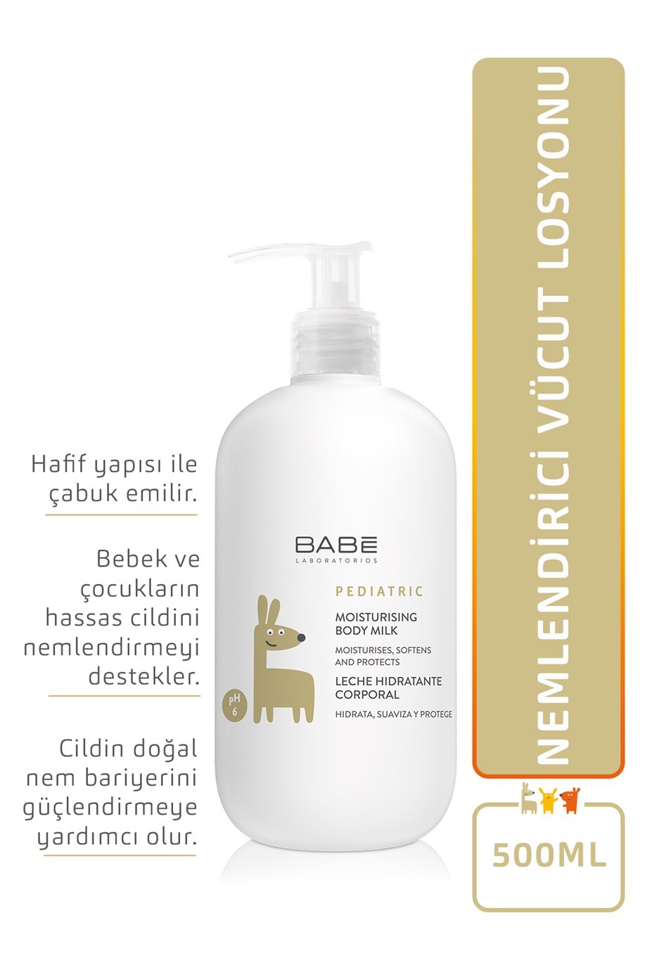 BABE Pediatrik Nemlendirici Vücut Sütü pH 6.0 - 500ml