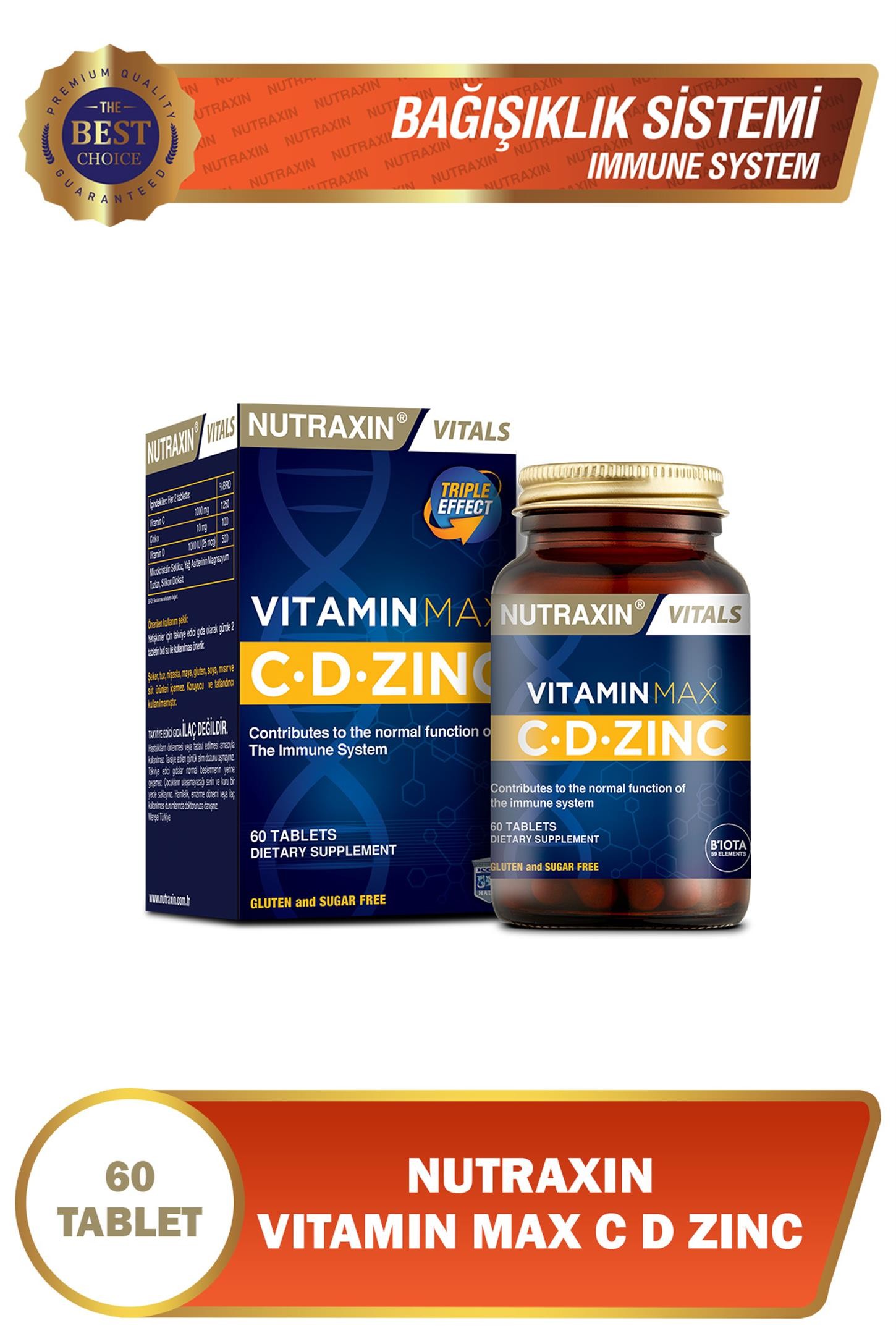 Nutraxin Vitamin Max C-D-Zinc 60 Tablet