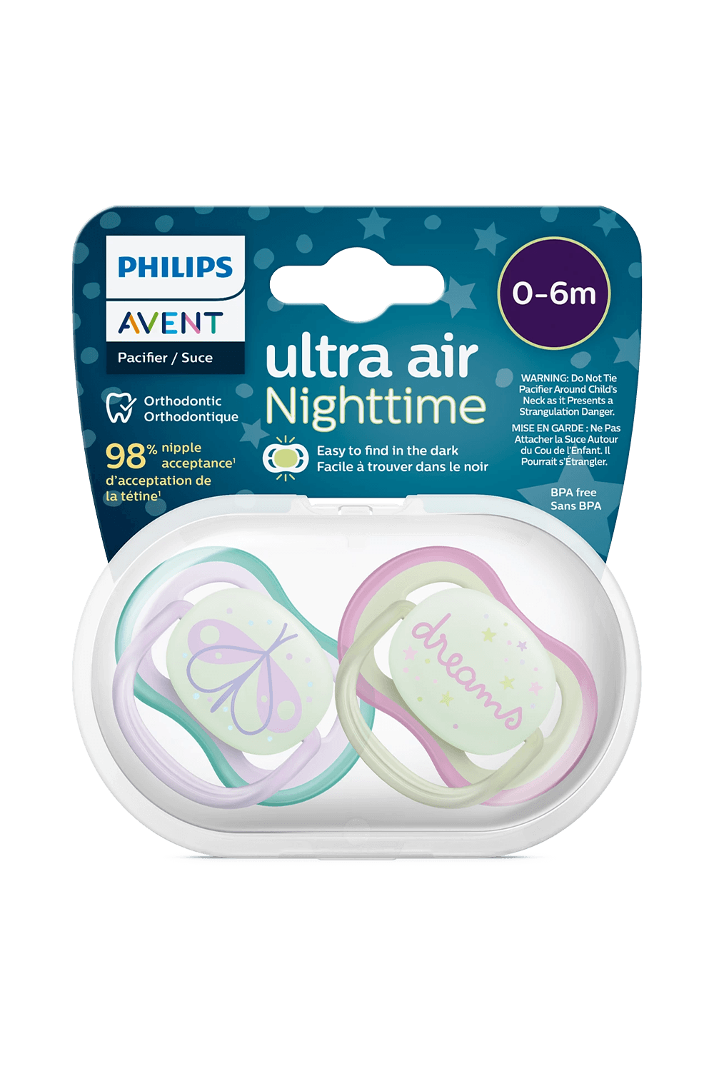 Philips Avent SCF376/19 Ultra Air Night 0-6 Ay 2'li Kız Emzik