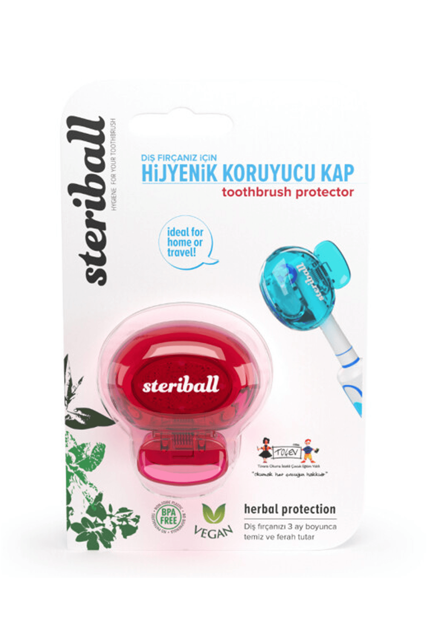 Steriball Diş Fırçası Kabı- Kırmızı