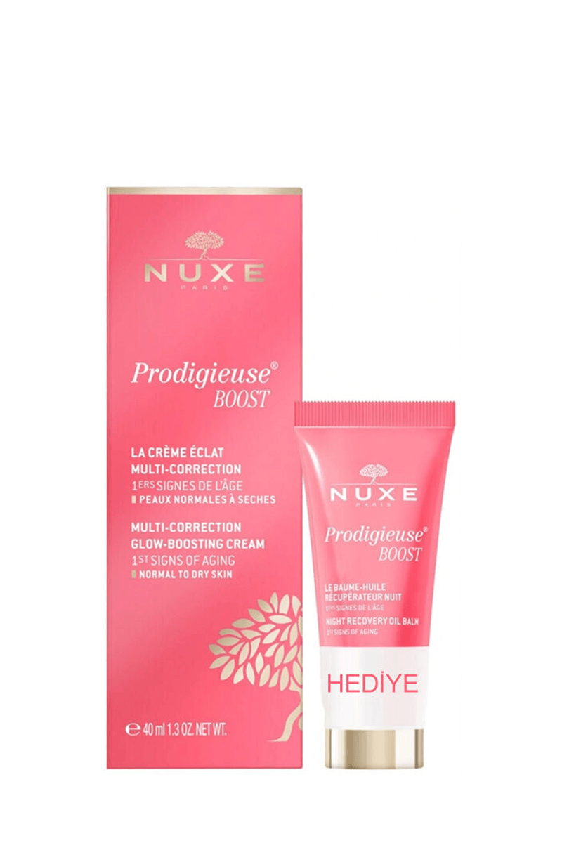 Nuxe Creme Prodigieuse Boost Glow Boosting Cream 40 ml Night Recovery Oil Balm 15 ml HEDİYE