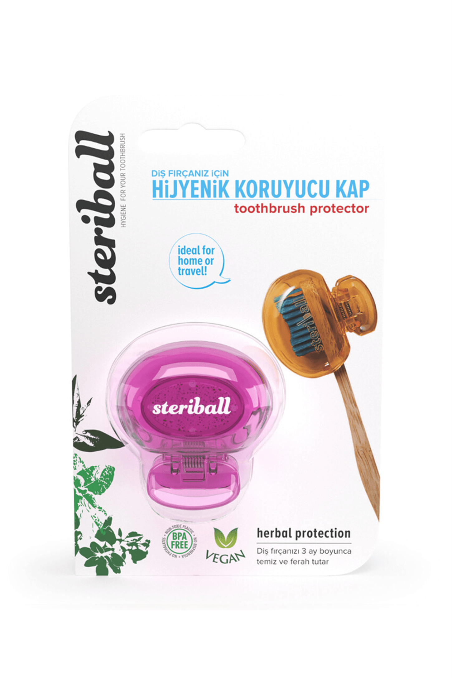 Steriball Diş Fırçası Kabı-Pembe