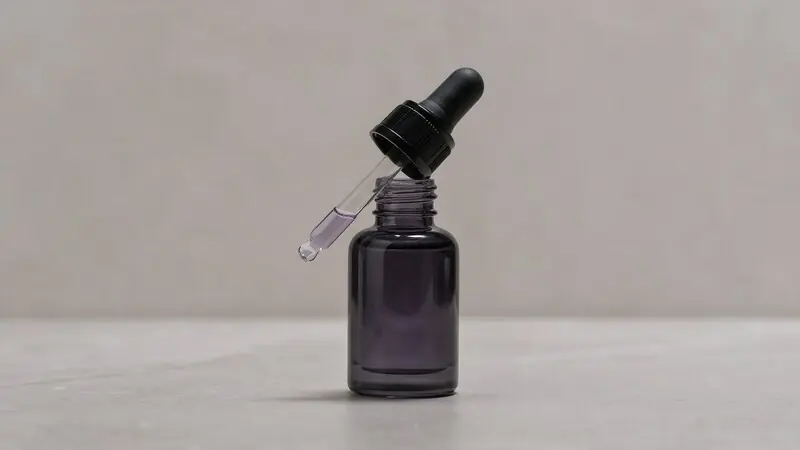 Yan yana iki serum şişesi — retinol ve bakuchiol karşılaştırması