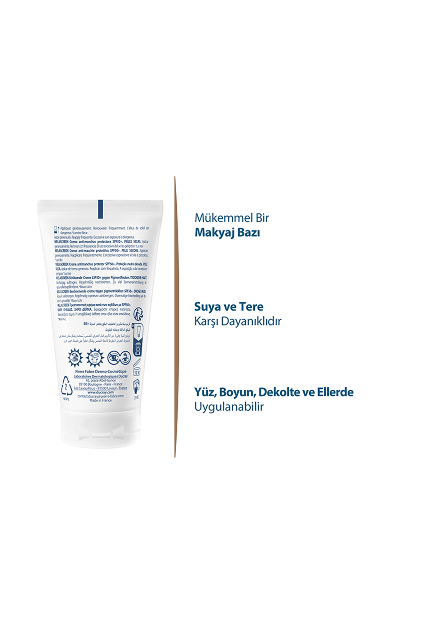 Ducray Melascreen Leke Eğilimli ve Kuru Ciltler İçin Güneş Koruyucu SPF 50+ 50 ml