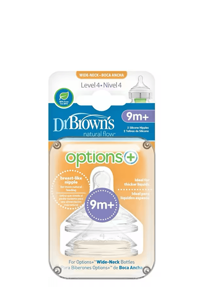 Dr. Brown's Geniş Ağız 4.Seviye 9+ Silikon Biberon Emziği 2'li