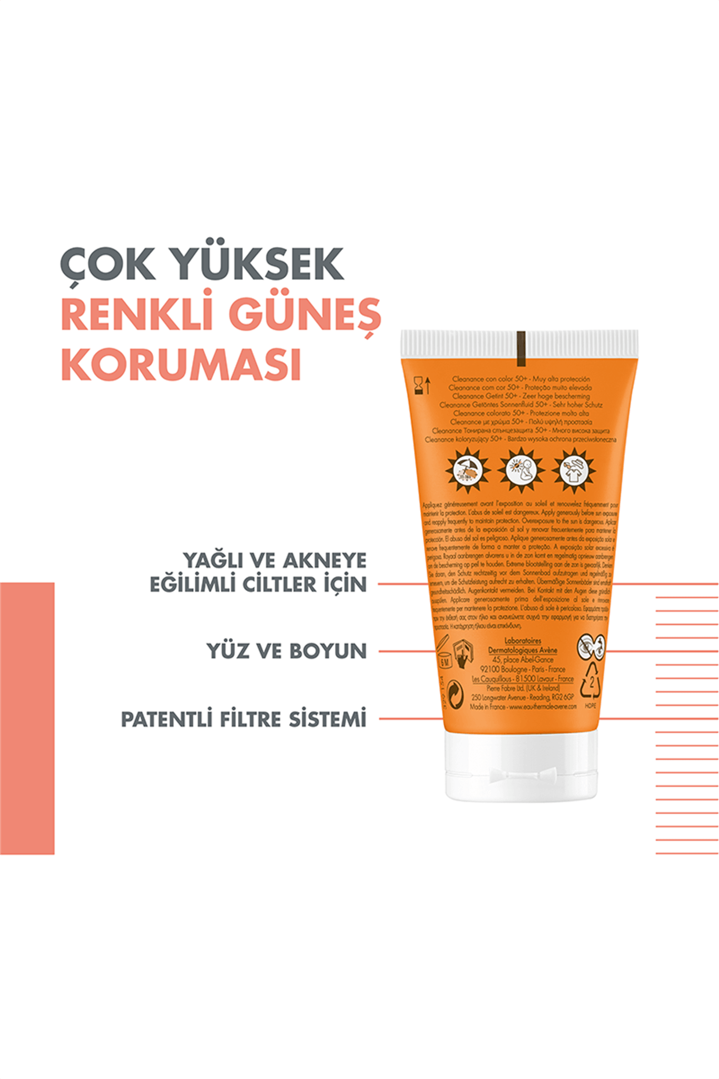 Avene Cleanance SPF50+ Renkli Güneş Kremi 50 ml