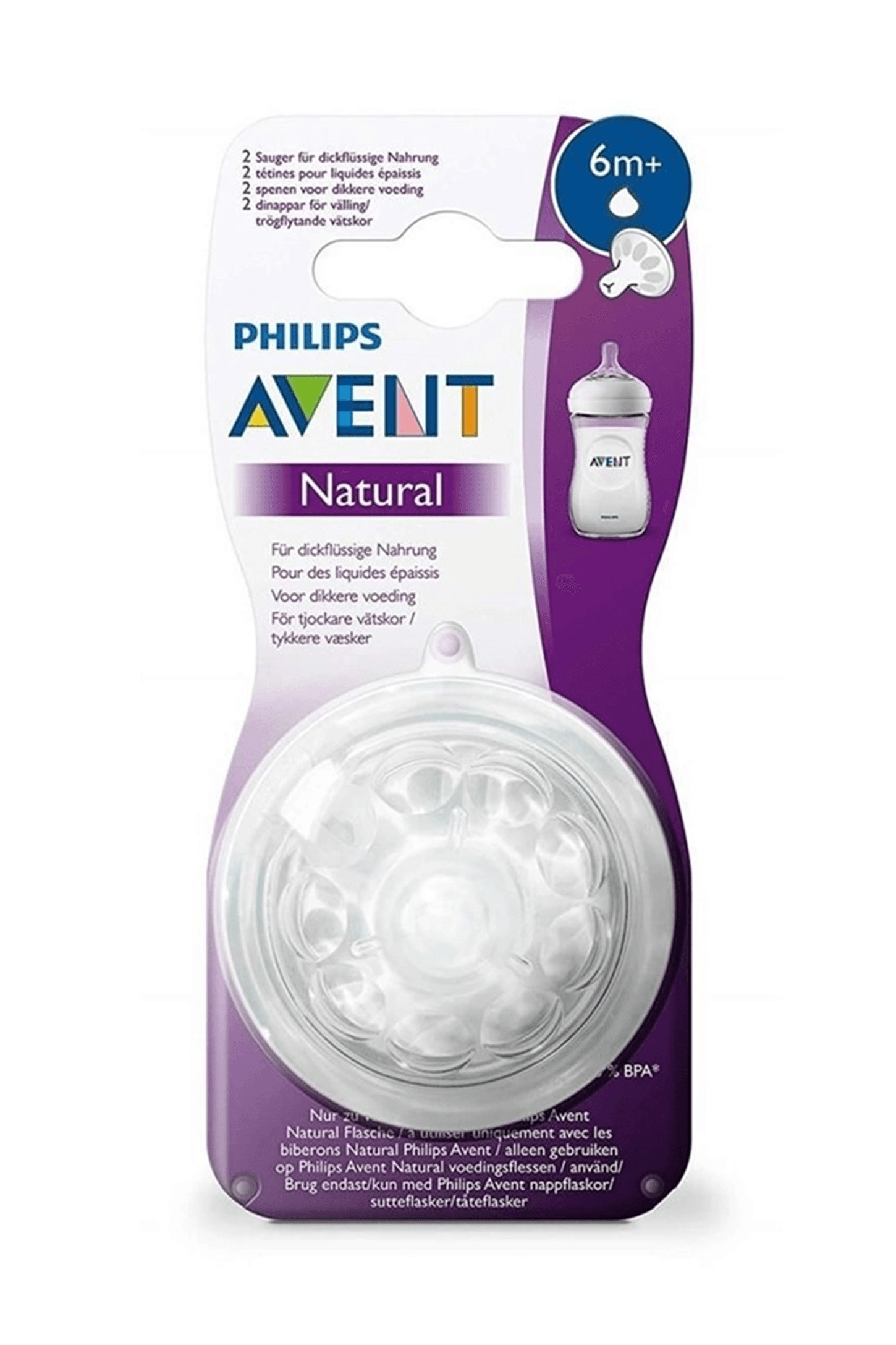 Philips Avent SCF 046/27 Natural Biberon Emziği 6 M+ 2'Li