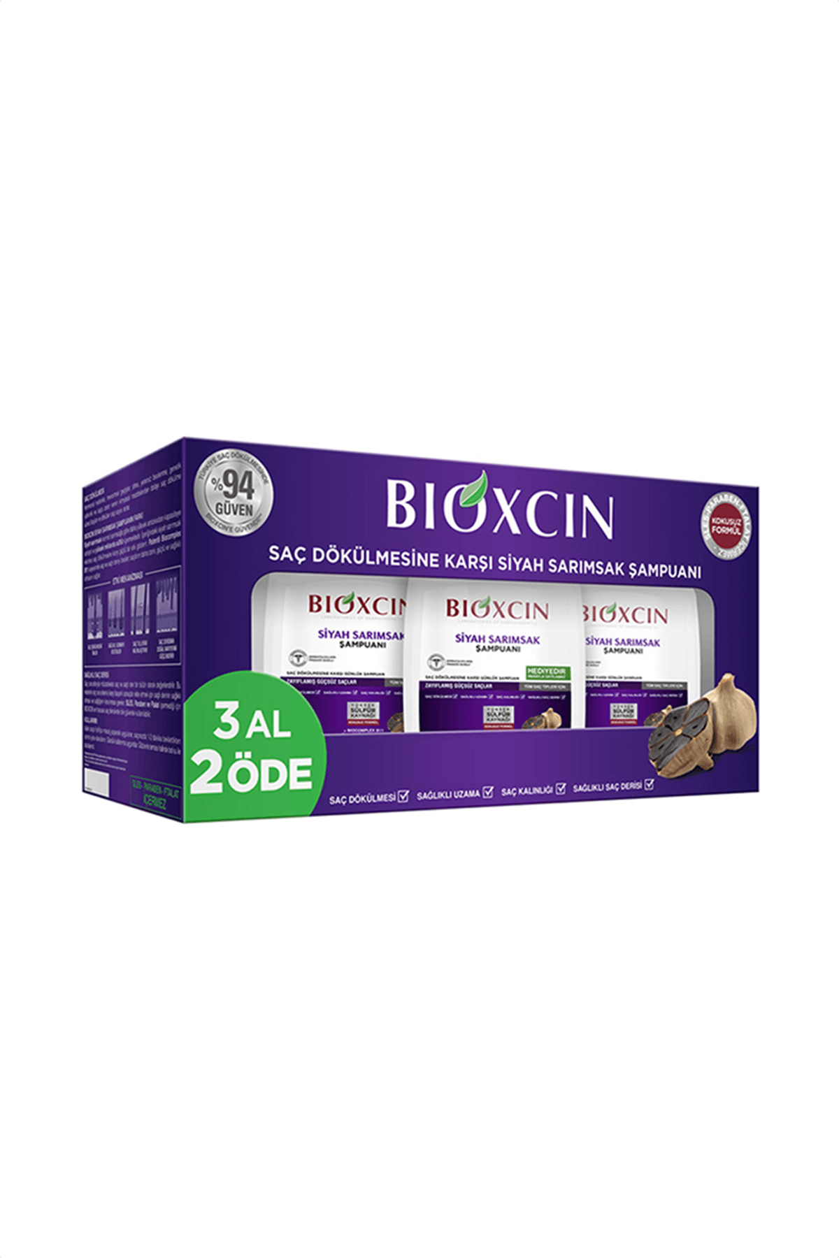 Bioxcin Siyah Sarımsaklı Şampuan 3 Al 2 Öde