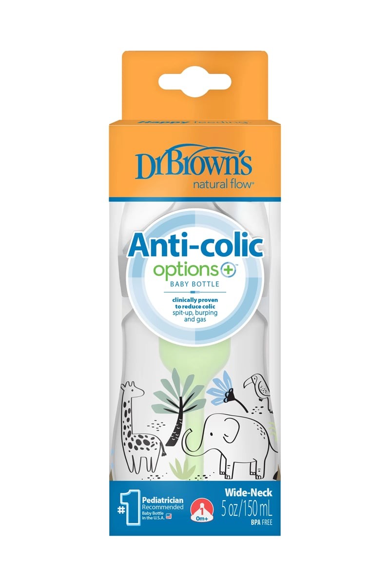 Dr. Browns Geniş Ağız Anti-Kolik PP Biberon 150 ml Orman Fil Desenli