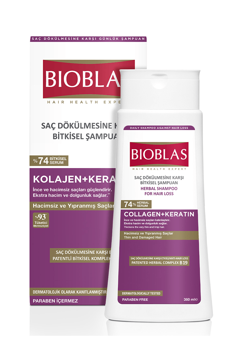 Bioblas Saç Dökülmesine Karşı Şampuan Collagen + Keratin 360 ml