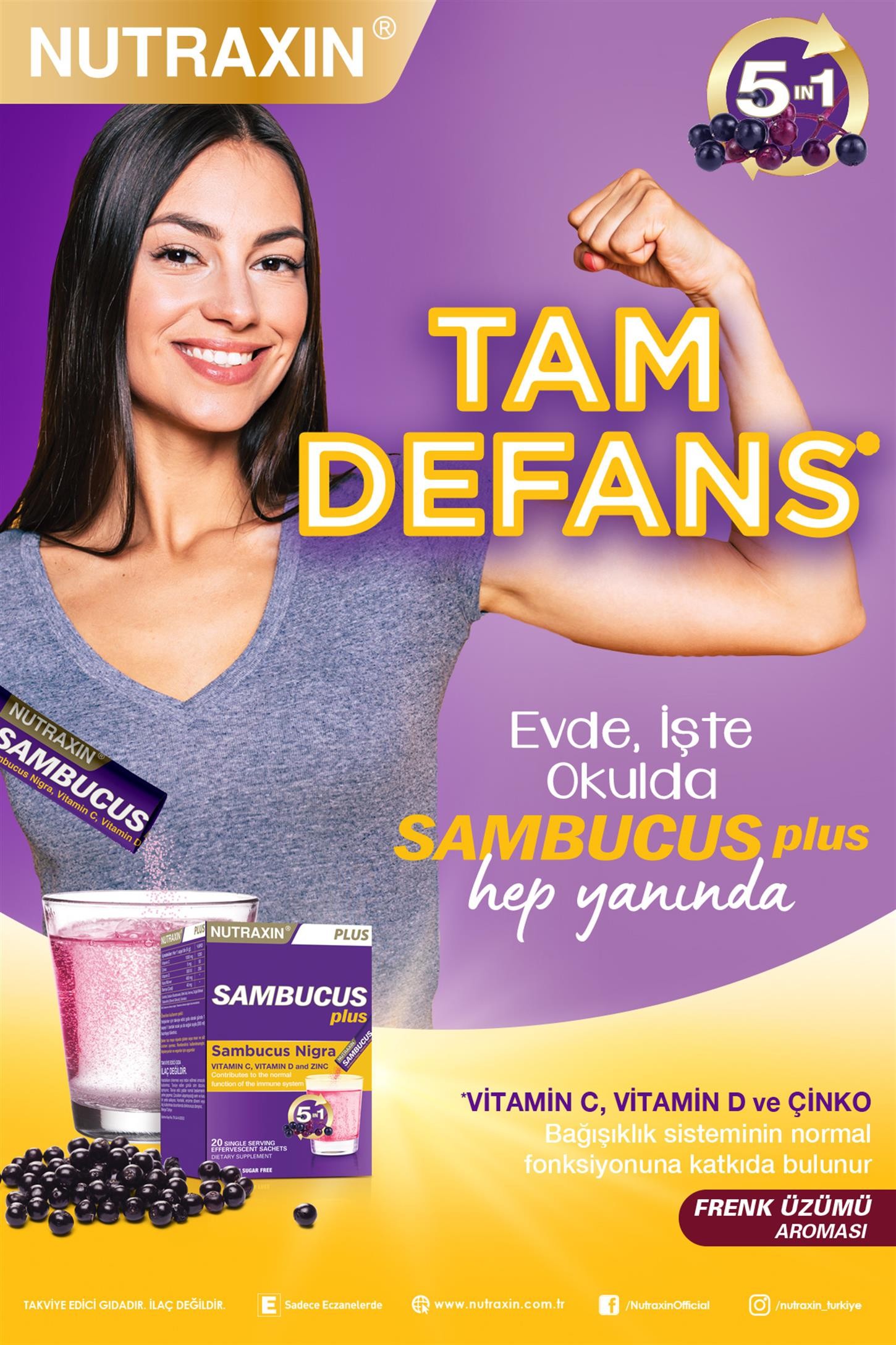 Nutraxin Sambucus Plus 20 Effervesan Saşe