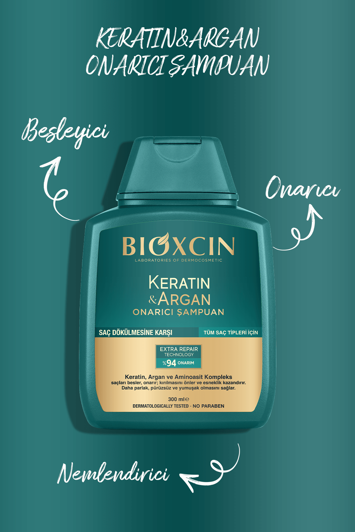 Bioxcin Keratin Argan Onarıcı Şampuan 300 ml