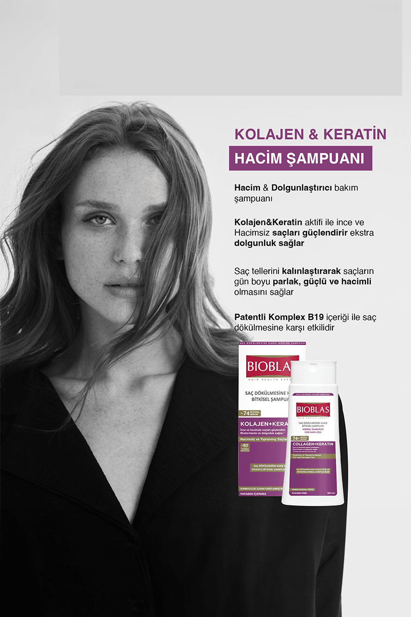 Bioblas Saç Dökülmesine Karşı Şampuan Collagen + Keratin 360 ml