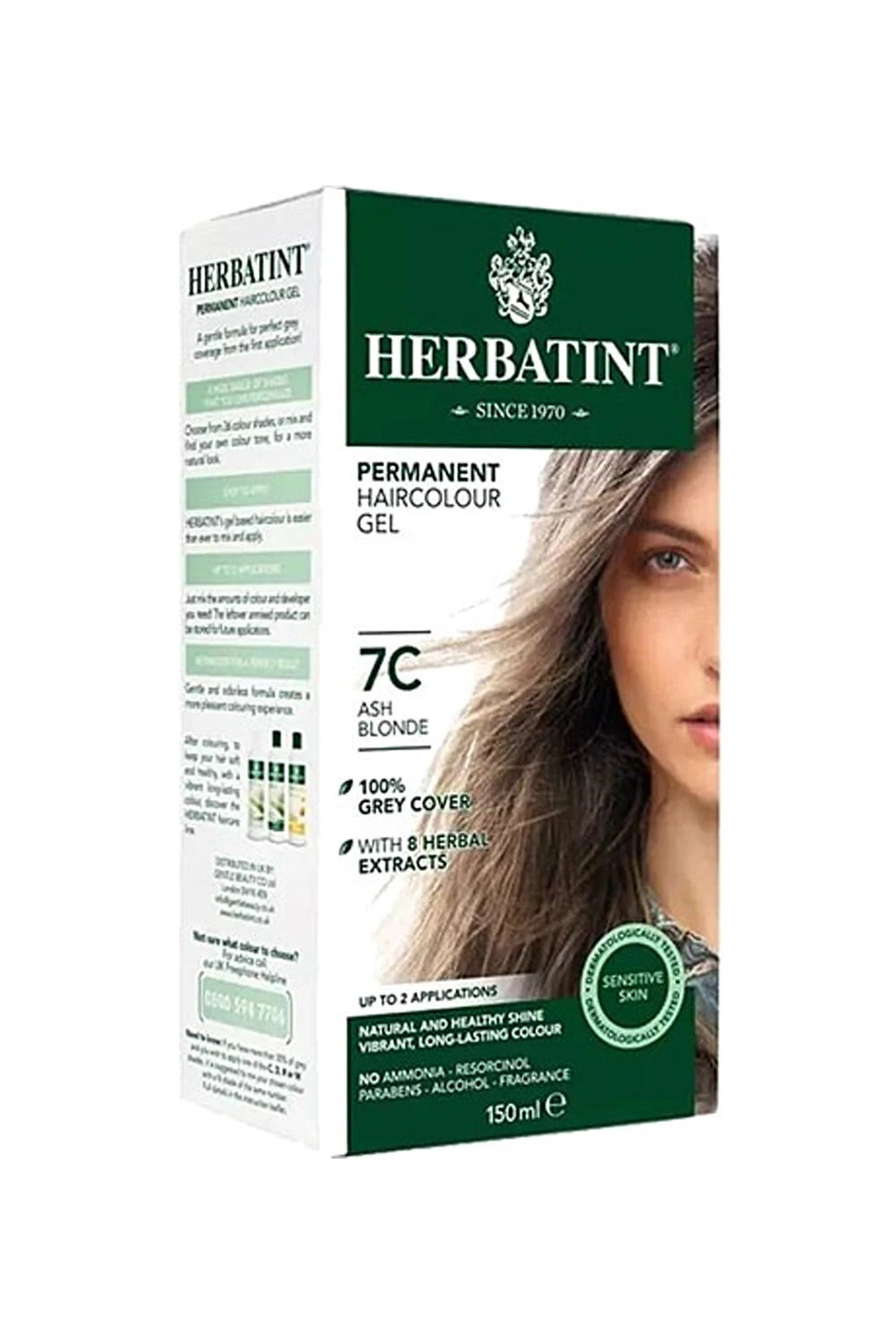 Herbatint Bitkisel Özlü Kalıcı Saç Boyası | Küllü Kumral (Blond Cendre 7C) 170 ml