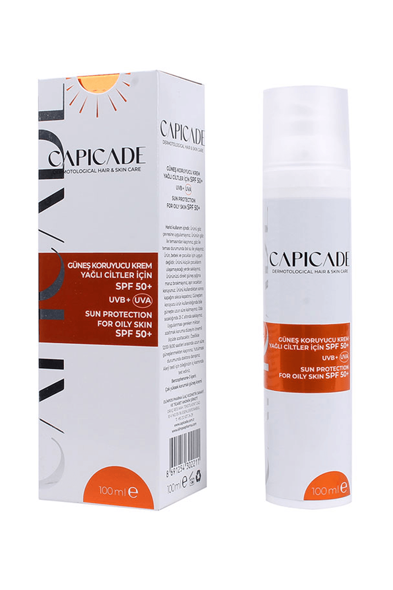 Capicade SPF 50+ Güneş Koruyucu Krem Yağlı Ciltler 100 ml