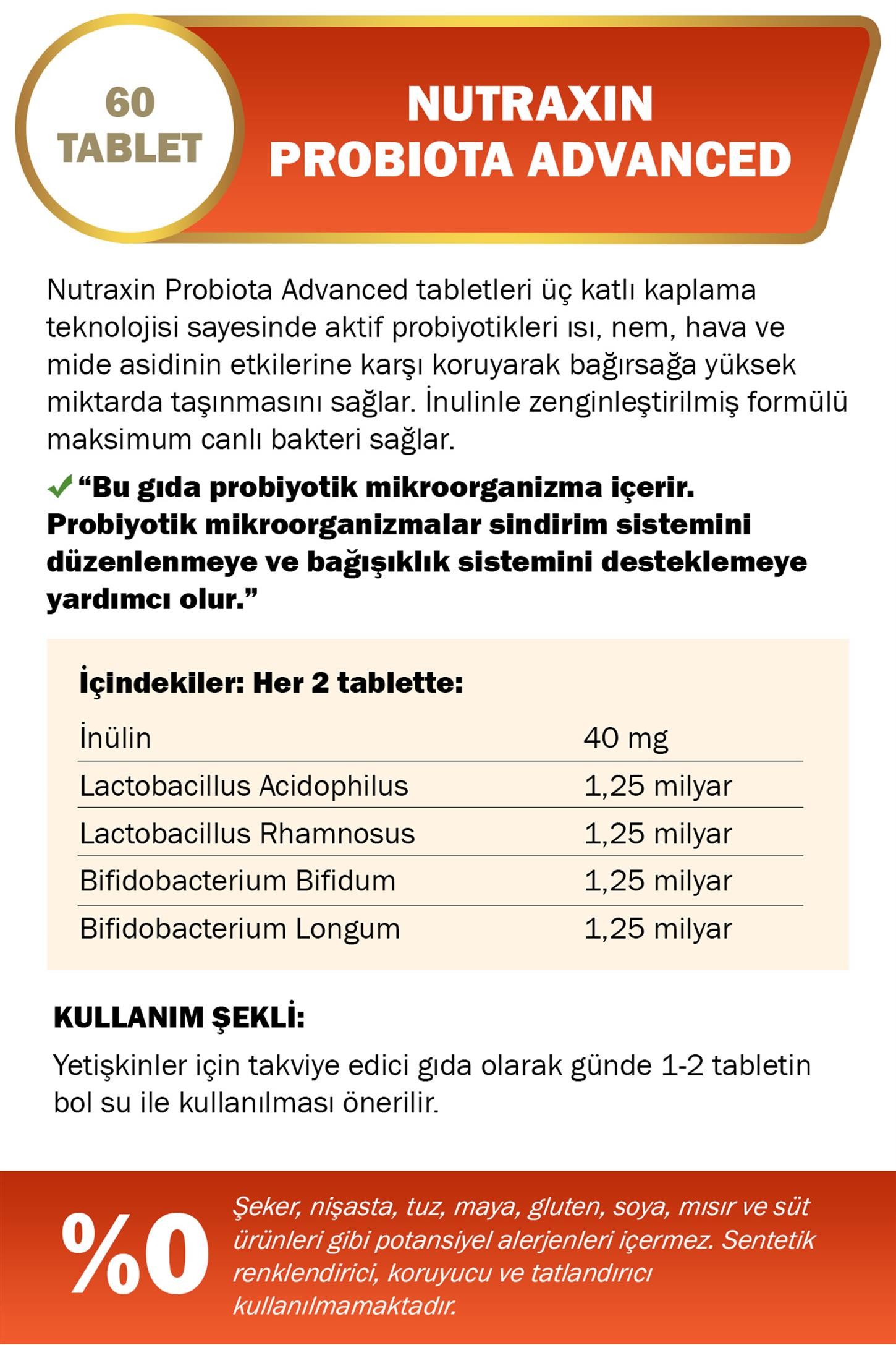 Nutraxin Probiota Advanced 60 Tablet