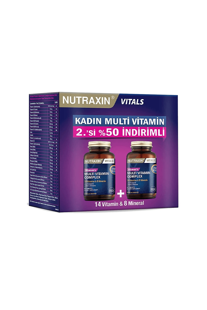 Nutraxin Multivitamin Kadin 2 si birarada