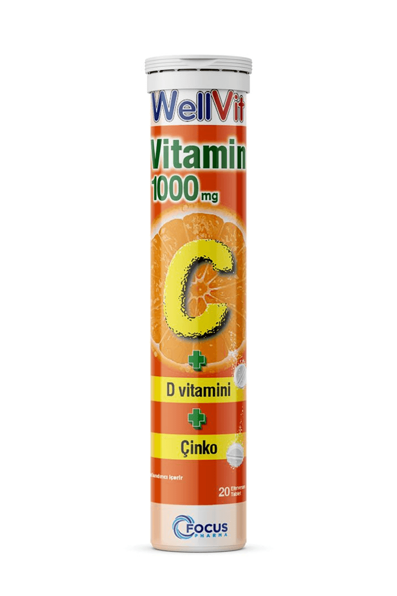 Wellvit Vitamin C+D+Çinko 20 Efervesan Tablet