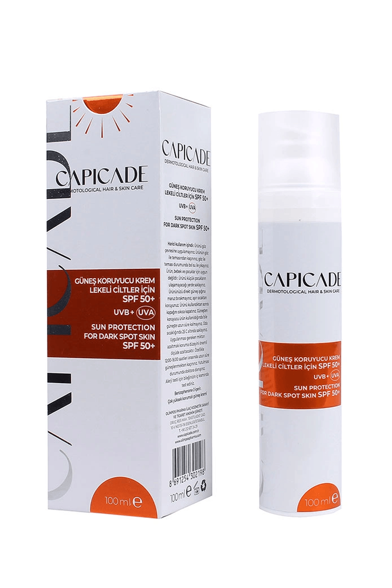 Capicade SPF50+ Lekeli Ciltler İçin Güneş Koruyucu Krem 100 ml