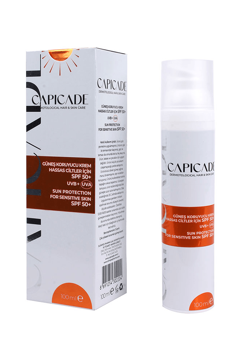 Capicade SPF 50+ Hassas Ciltler İçin Güneş Koruyucu Krem 100 ml