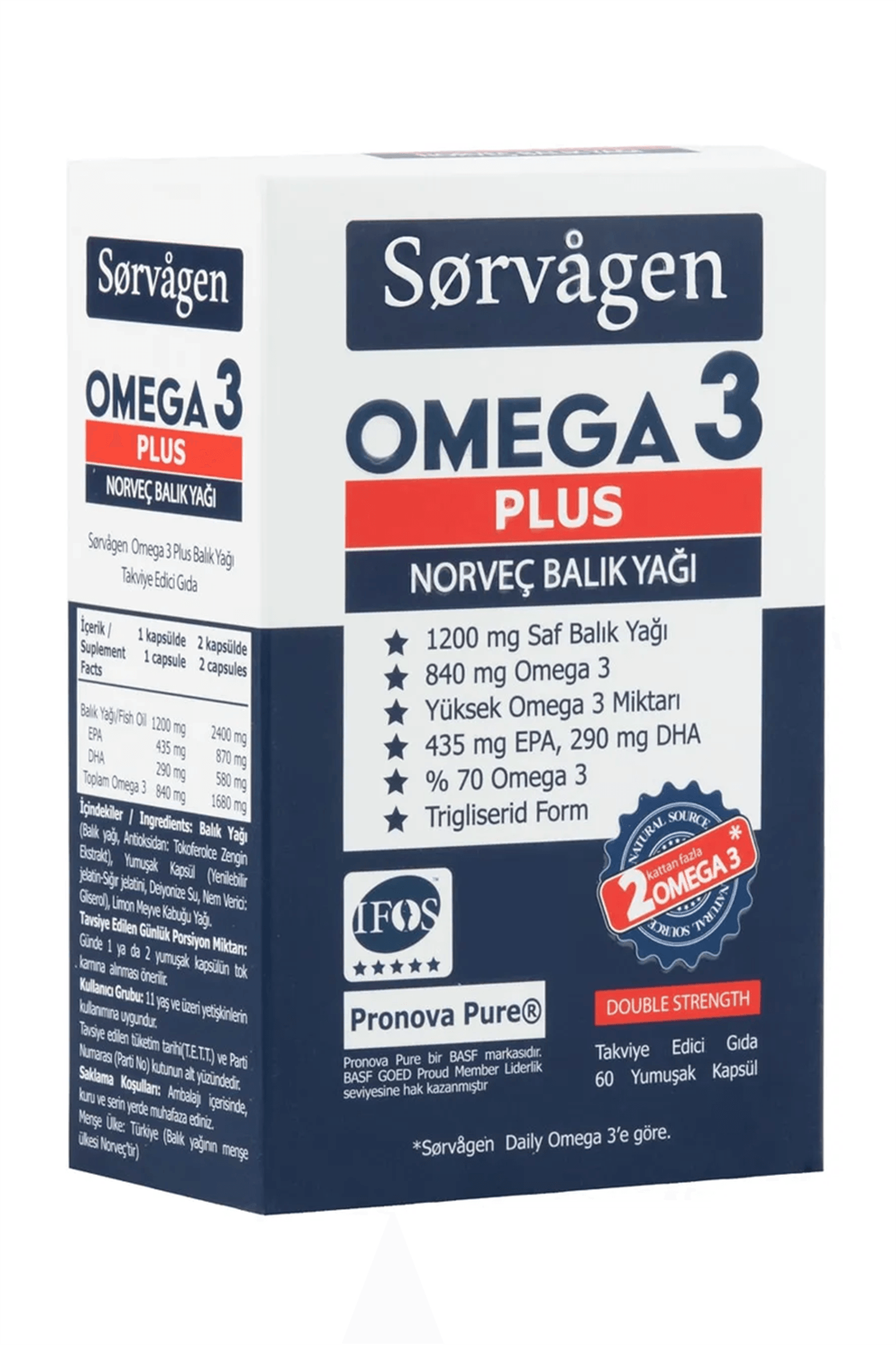 Sorvagen Omega 3 Plus Norveç Balık Yağı 60 Kapsül