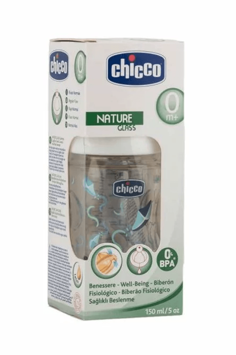 Chicco Wellbeing Cam Biberon Erkek Mavi 150 ML Kauçuk