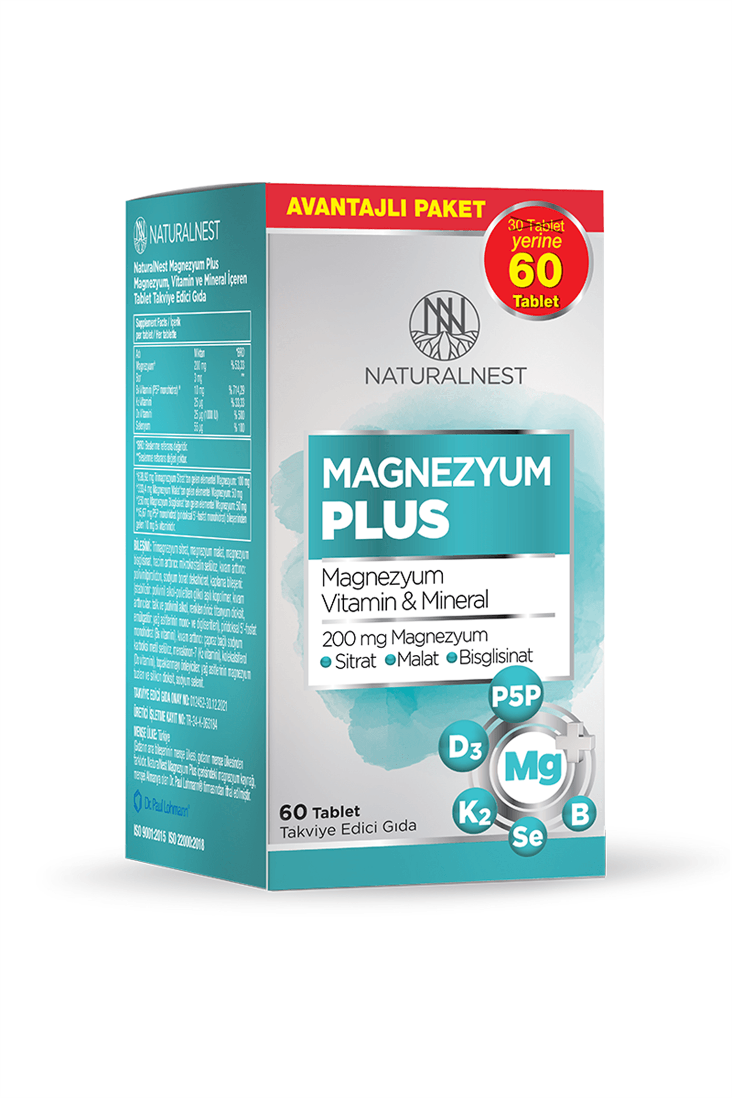 Naturalnest Magnezyum Plus 60 Tablet