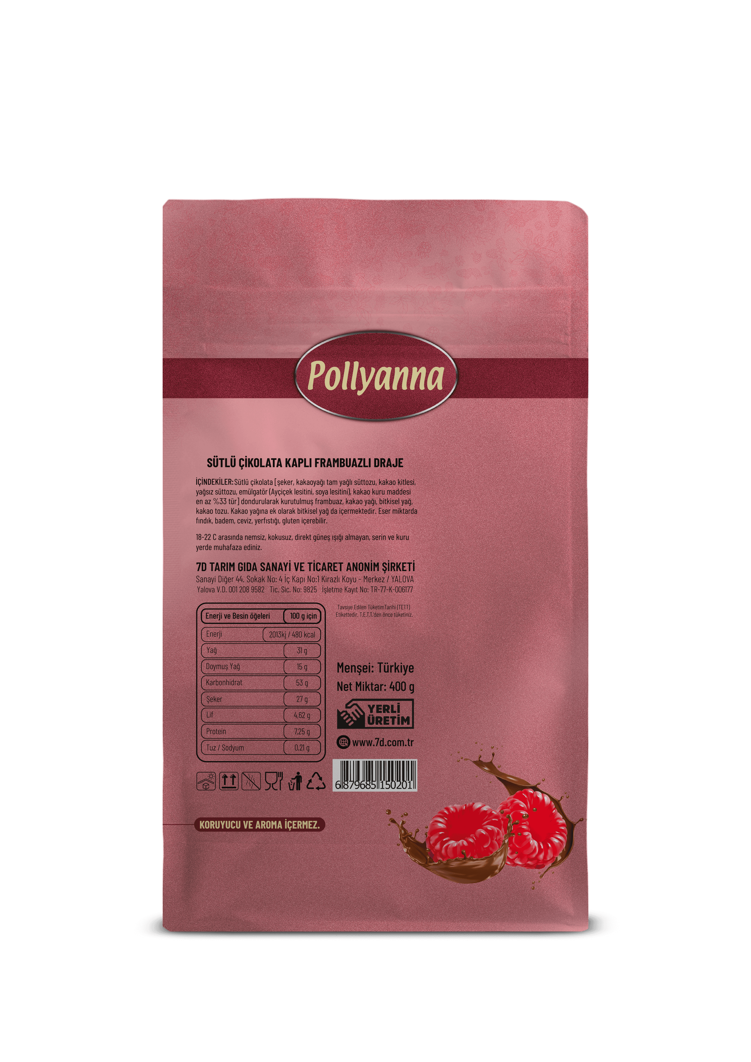 POLLYANNA FRAMBUAZLI DRAJE (400 GR)