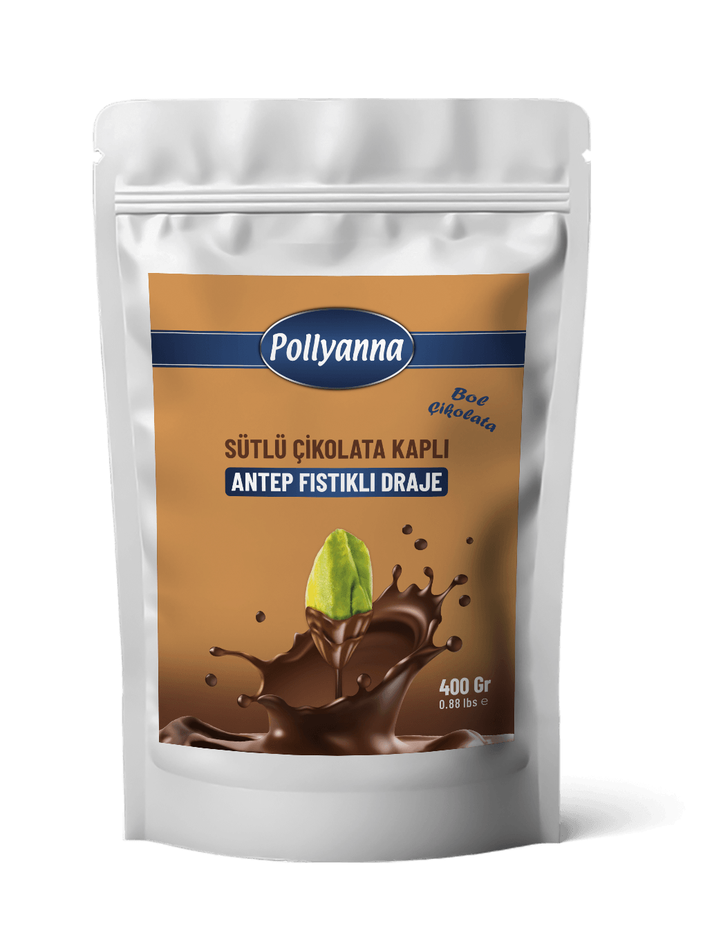 BOL SÜTLÜ ÇİKOLATA KAPLI ANTEP FISTIKLI DRAJE (400 GR)
