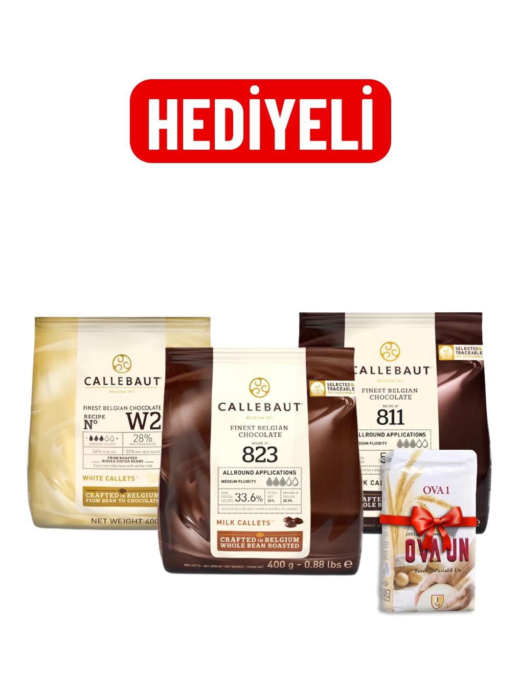 Fırsat 3 lü 400 gr Paket Ova Un Hediyeli