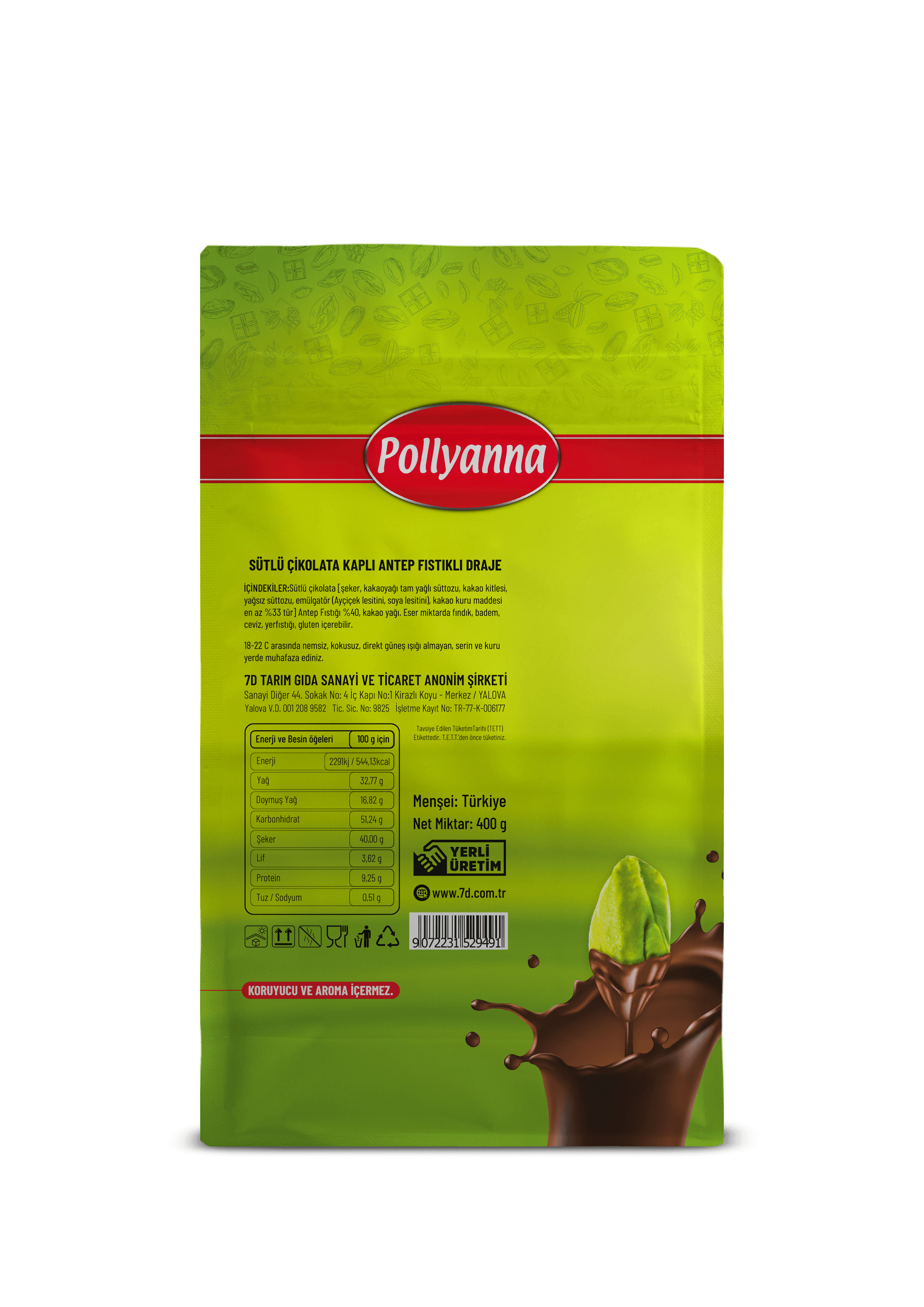 POLLYANNA ANTEP FISTIKLI DRAJE EXTRA (400 GR)