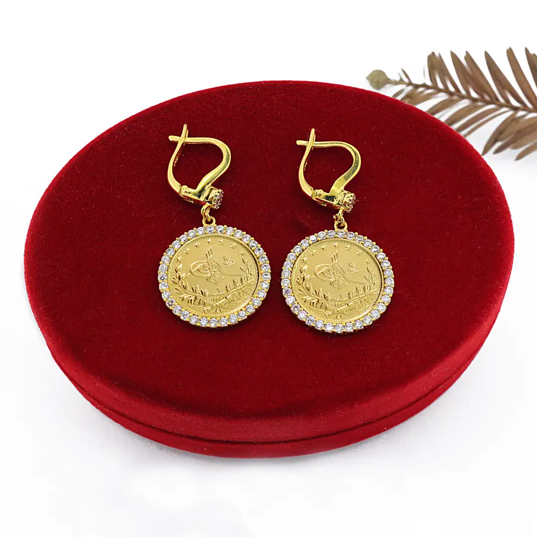 Reşat Quarter Lira Coin Hoop Earrings