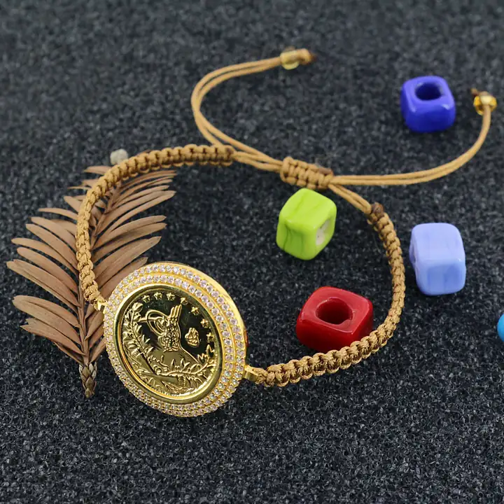 Reşat Yarım Liralı Çerçeveli İpli Bileklik