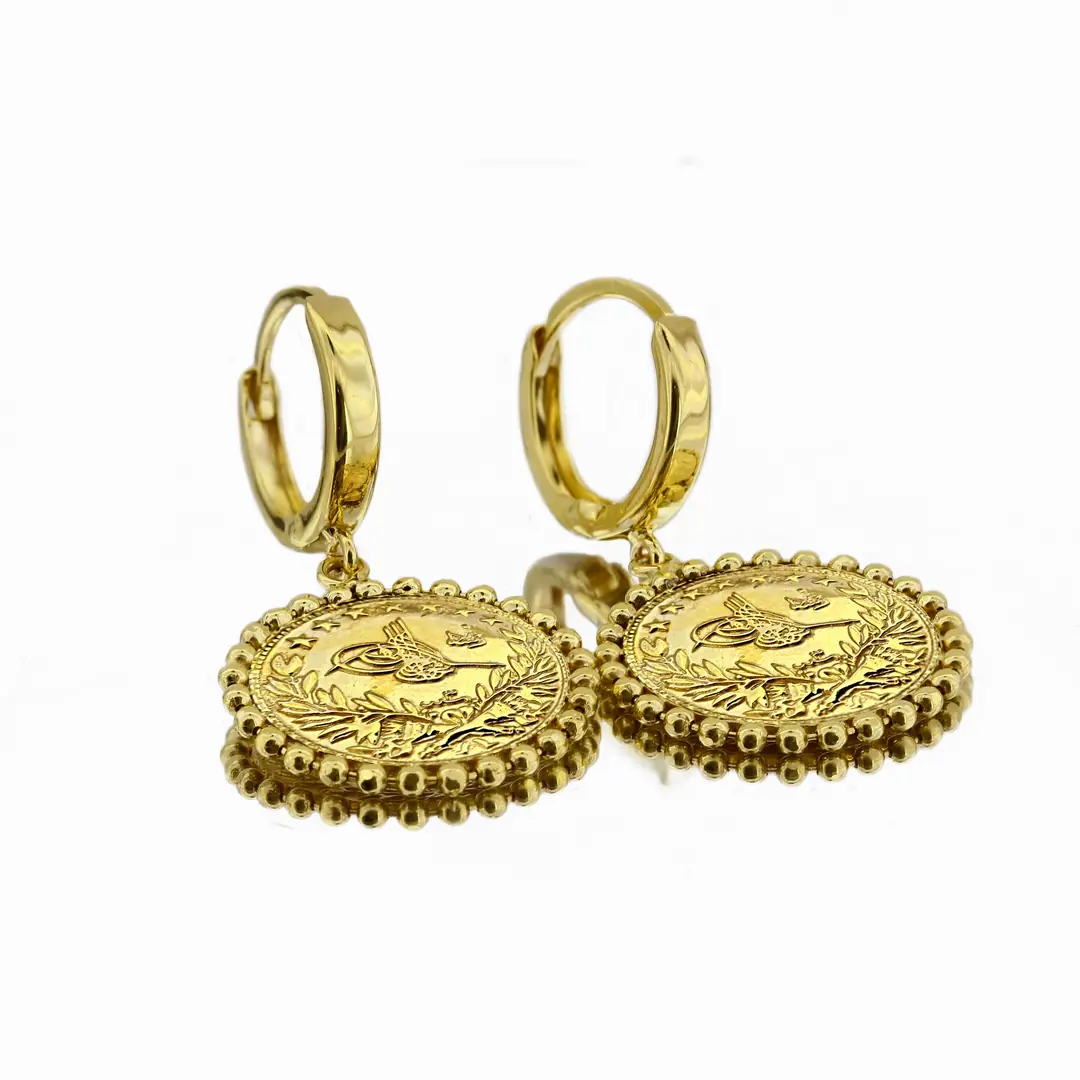 Reşat Quarter Lira Coin Hoop Earrings