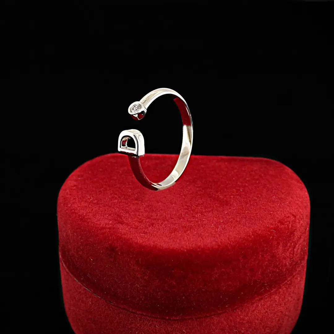 Diamond Solitaire Ring D Initial