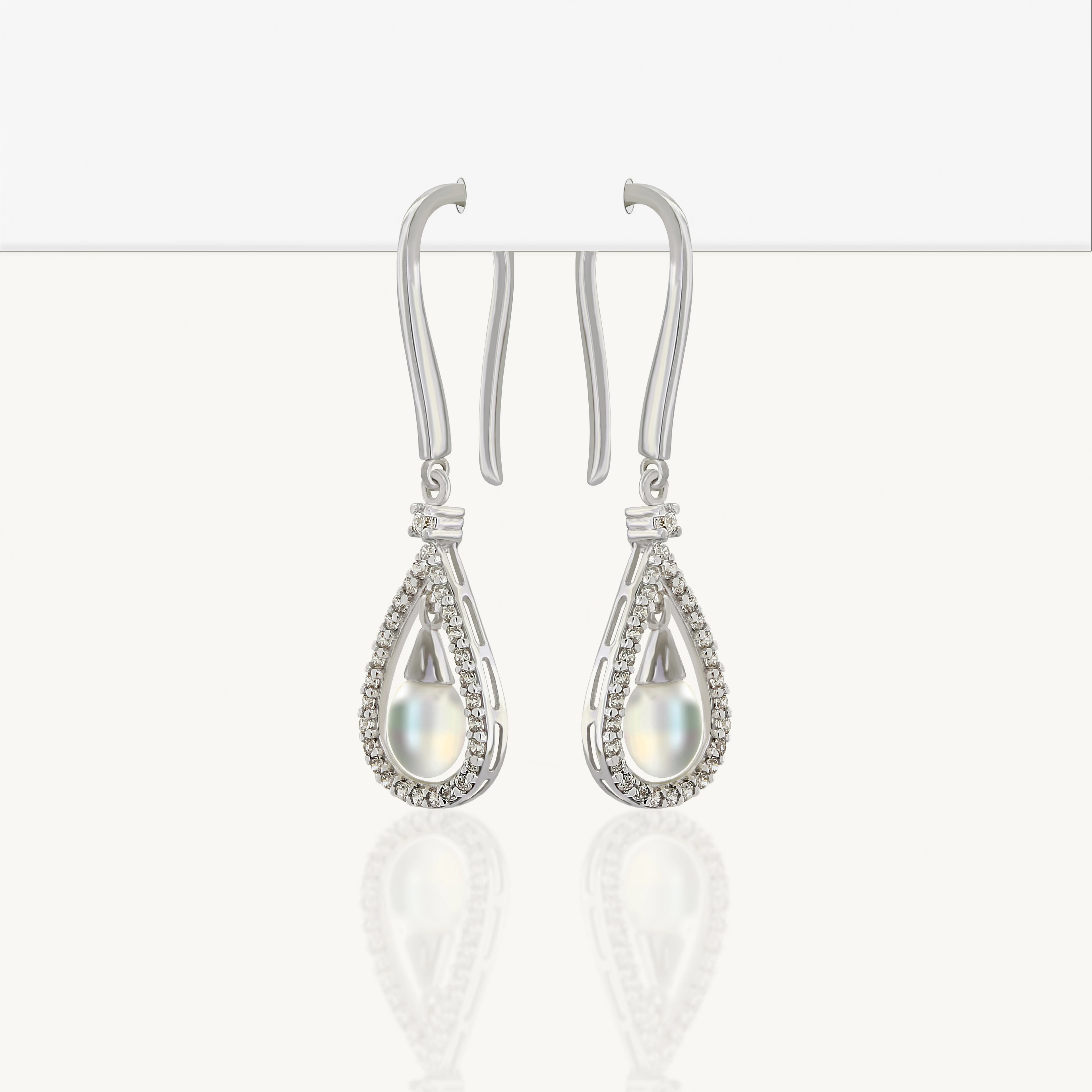 İnci Küpe (Beyaz Altın)