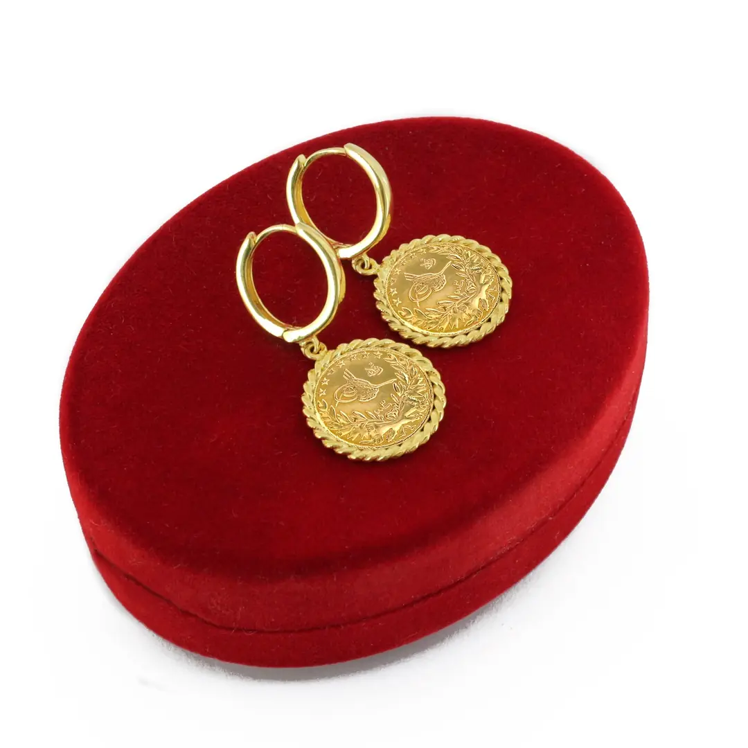 Reşat Quarter Lira Coin Hoop Earrings