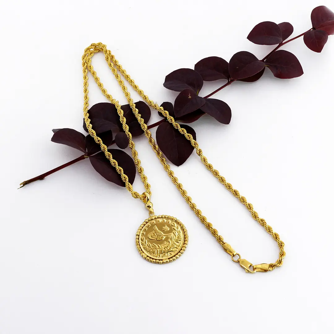 Reşat Tam Lira Coin Dorica Framed Necklace