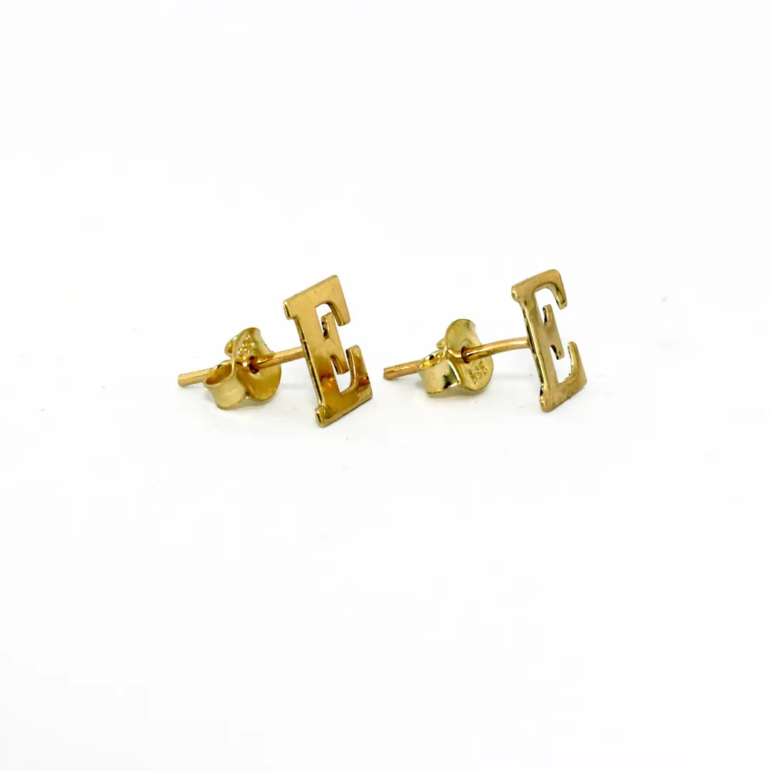 Initial Gold Earrings
